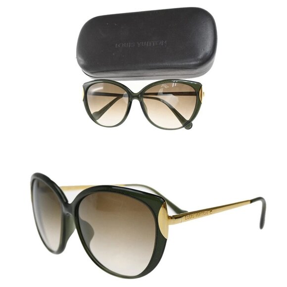 LOUIS VUITTON SunGlasses Eye Wear Metal Plastic Glitter Gold GN Z0753E 39RL445